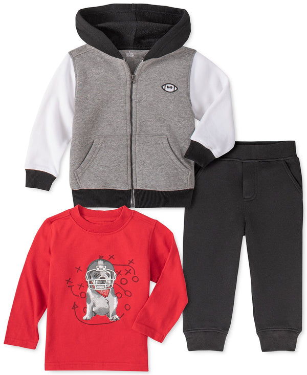 Kids Headquarters Infant Boys Zip Up Hoodie T shirt And Jogger Pants