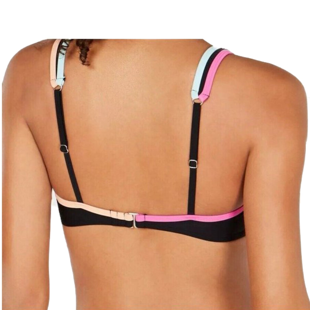 Hula Honey Juniors Colorblock Trimmed Bralette Bikini Top