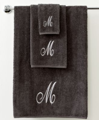 Avanti Bath Towels, Monogram Initial Script Fingertip Bedding