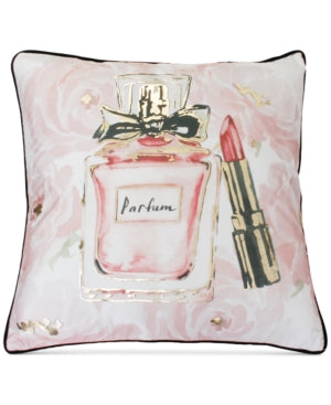 Thro Odessa Perfume Lipstick Faux Velvet Decorative Pillow