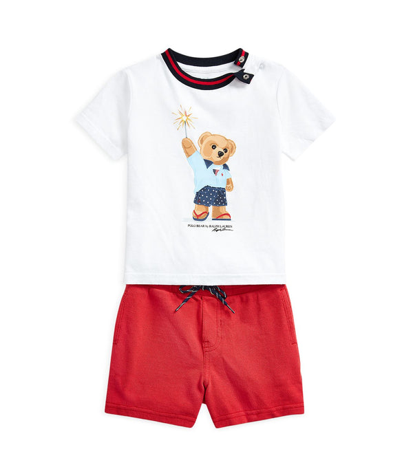 Ralph Lauren Baby Boys Polo Bear Tee & Shorts Set