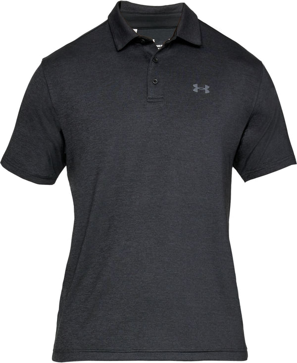 Under Armour Mens Heathered Playoff Polo,Black,X-Large