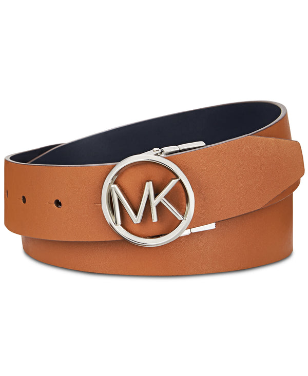 Michael Kors Womens Twist Reversible Mk Logo Buckle Belt