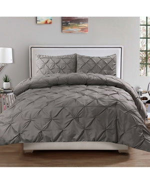 Hudson Full/Queen 3-Pc Pinch Pintuck Comforter and Sham Set Bedding