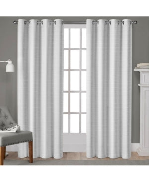 Home Whitby Metallic Slub Yarn Textured Silk Look Grommet Top Curtain Panel Pair
