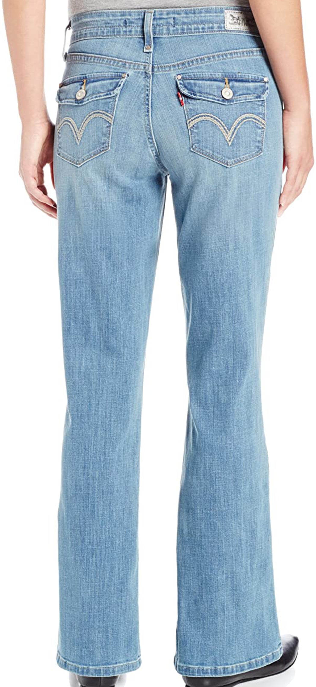 allbrand365 Designer Levi's Womens Petite Mid Rise Skinny Bootcut Jeans