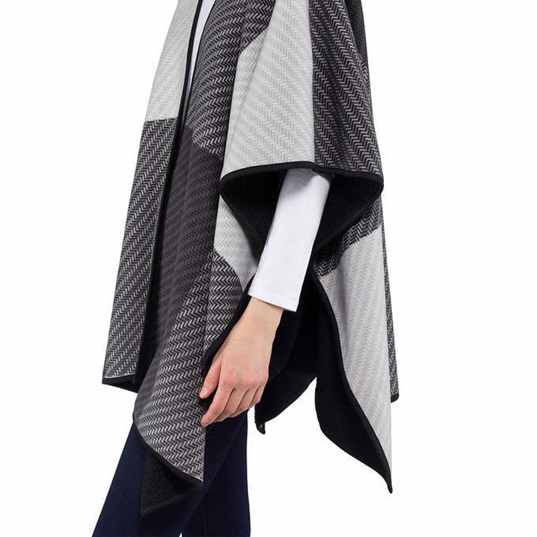 Ike Behar Womens Reversible Wrap with High Pile Fleece