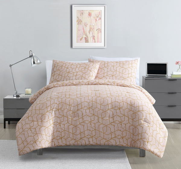 VCNY Home Ironclad Geometric Gold Comforter Set