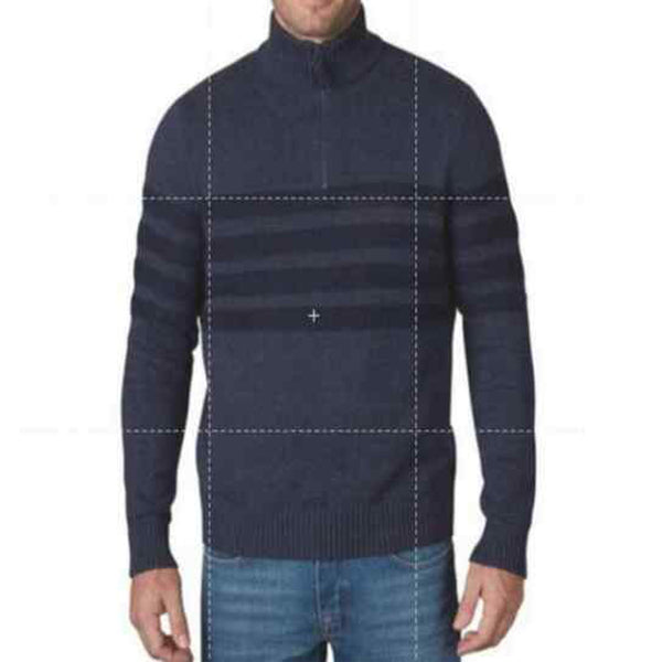 Tahari Mens Quarter Zip Stretch Pullover Striped Mock Neck Sweater