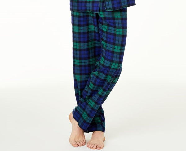 allbrand365 designer Mens Black Watch Plaid Pajama,Large