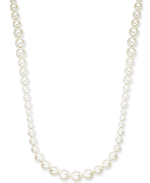 allbrand365 designer brand Gold Tone Imitation Pearl Graduated Strand Necklace 42Inch + 2Inch extender Womens