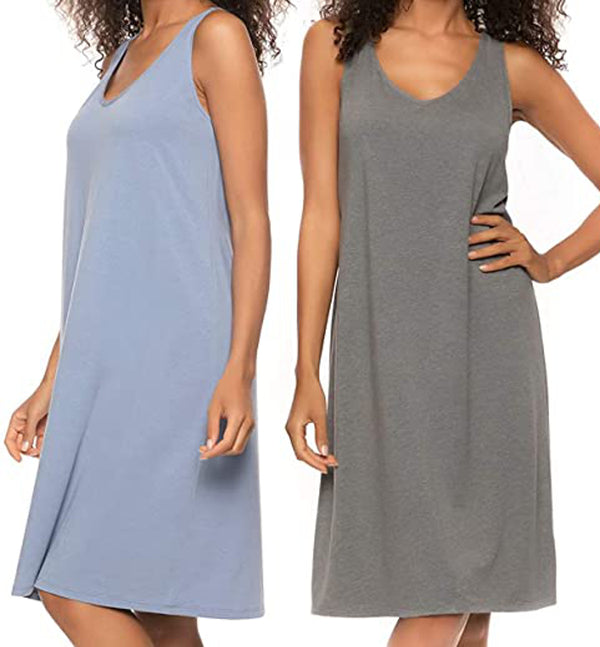 Felina Womens Comfortable Relaxed Fit Sleep Dress 2 Pack