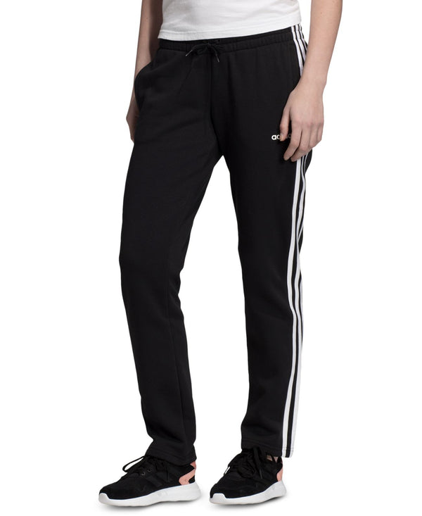 adidas Womens Essentials 3-Stripe Fleece Pants,Blackwhite,Large