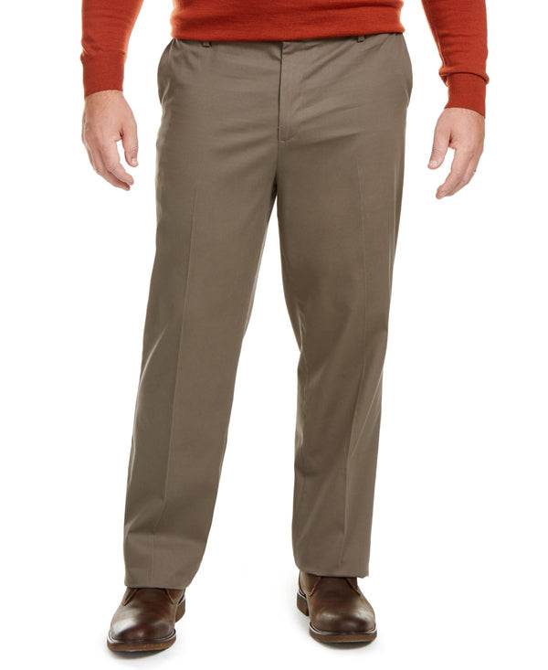 Dockers Mens Big & Tall Signature Lux Cotton Classic Fit Creased Stretch Khaki Pants,46 X 34