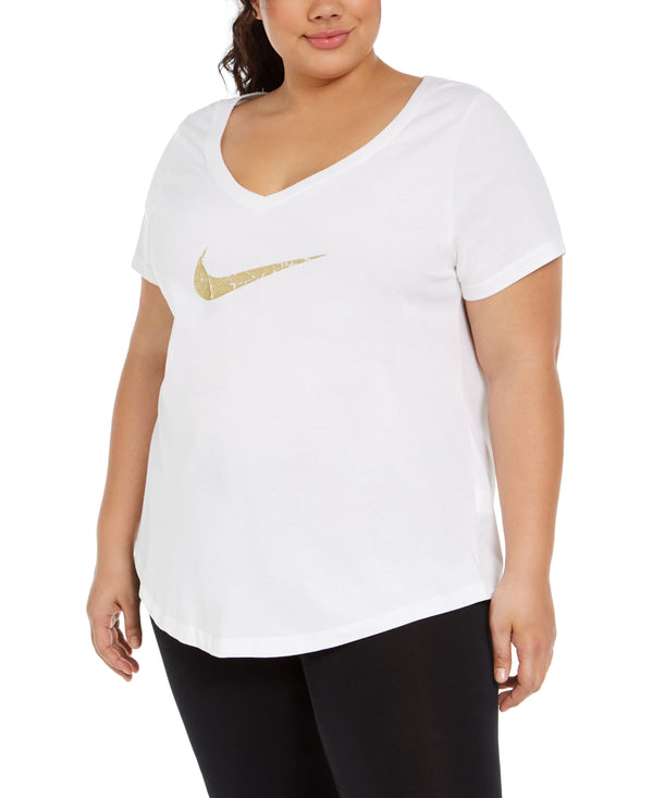 Nike Womens Plus Size Logo Dri fit Yoga T-Shirt