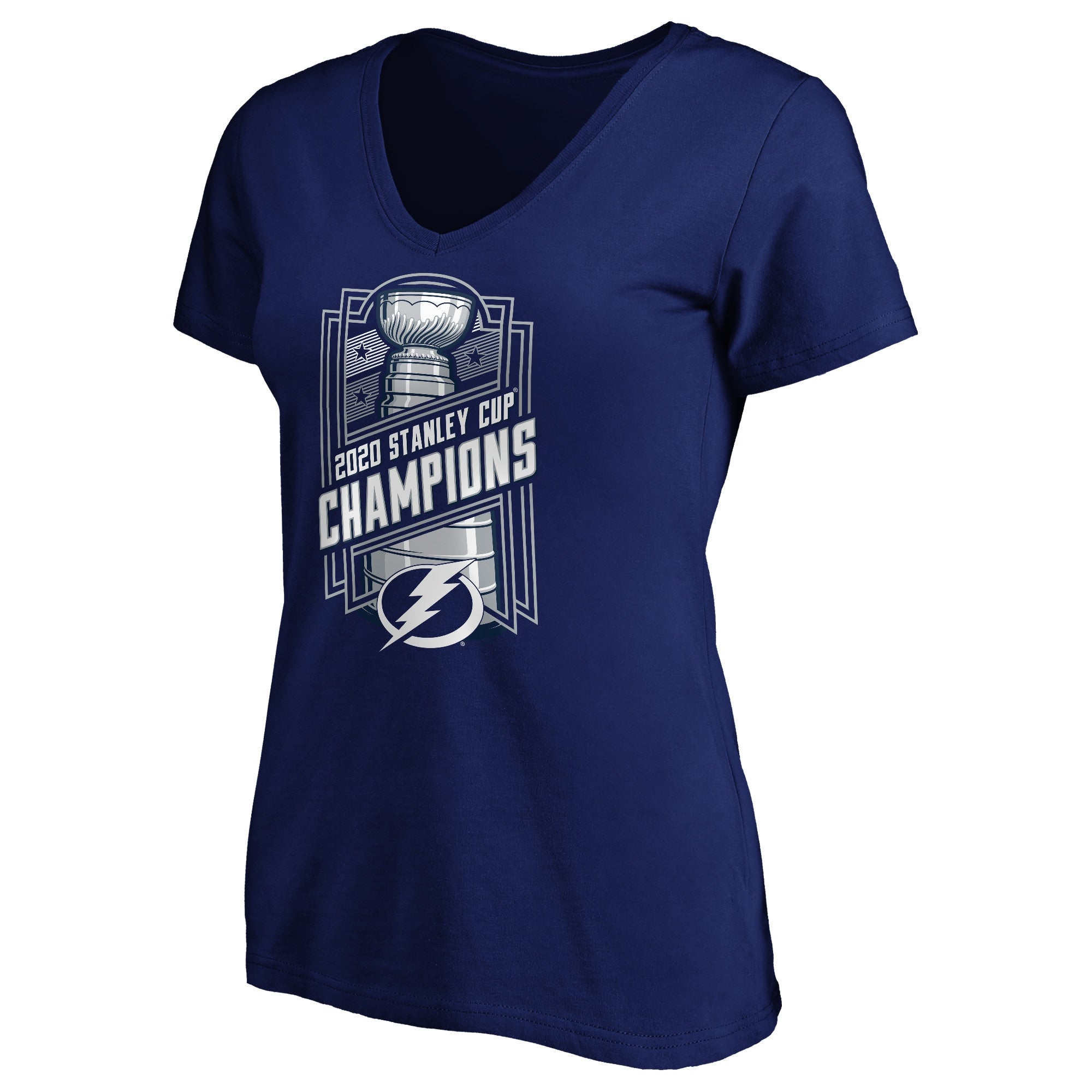 Fanatics Womens Tampa Bay Lightning 2020 Stanley Cup Champions Give and Go Roster V Neck T-Shirt