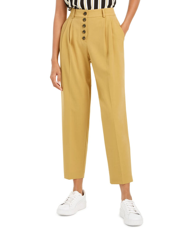 bar III Womens Button front Pleated Formal Pants