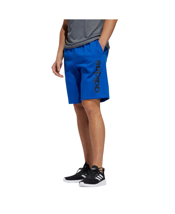adidas Mens Linear Logo 11 Fleece Shorts,Collegiate Royal/Black,XX-Large