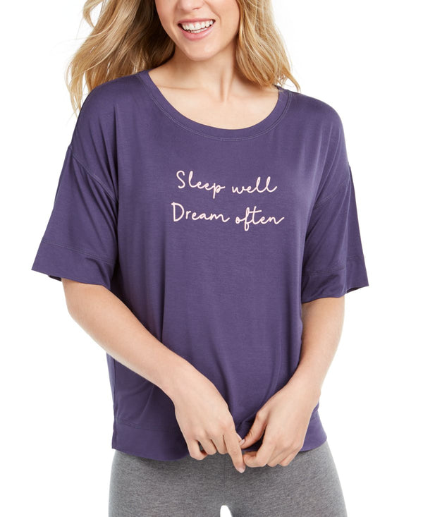 Jenni Womens Ultra Soft Core Printed Short Sleeve Pajama Shirt Sleep Well XX-Large