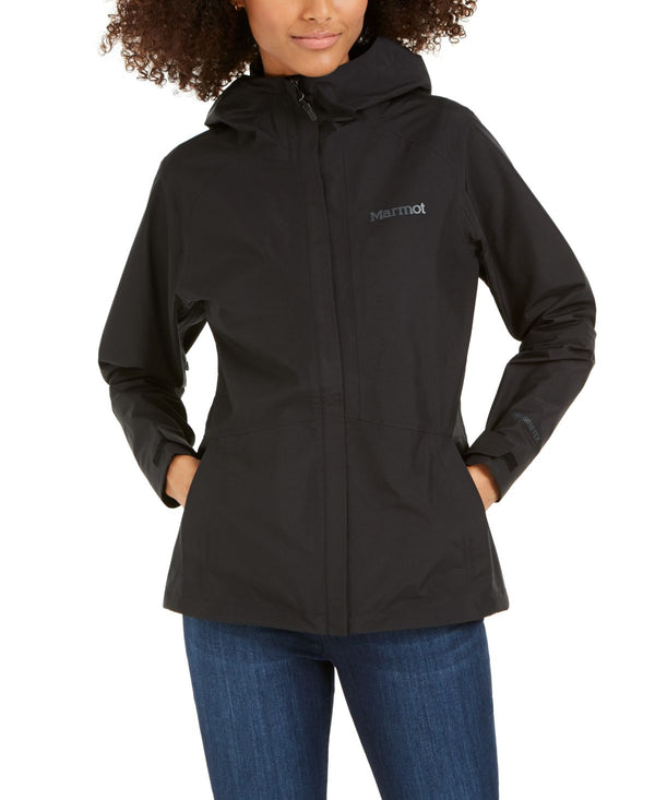 Marmot Womens Minimalist Hooded Rain Jacket,Black,Medium