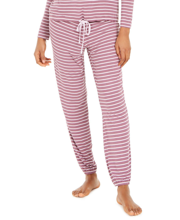 Alfani Okeo Tex Printed Pajamas Pants Womens,Light Stripe,Large