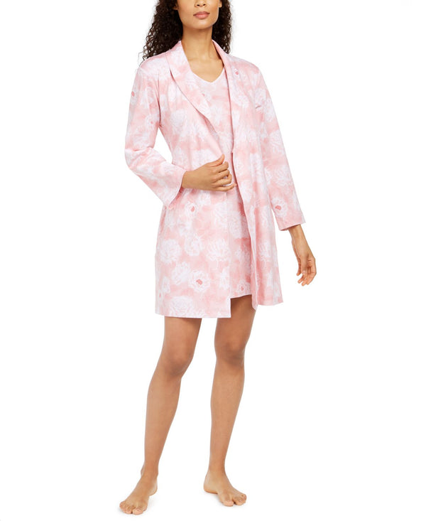 allbrand365 designer brand Cotton Floral Print Wrap Robe Womens