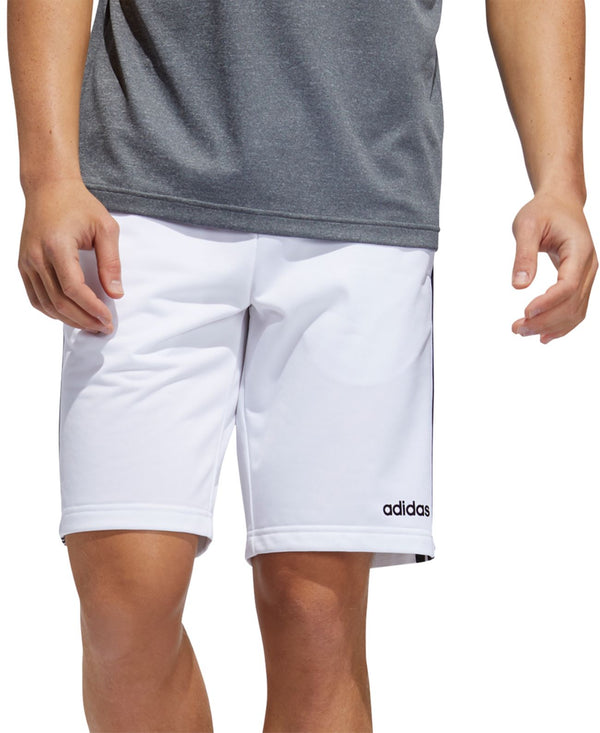 adidas Mens Essentials 3-Stripes Tricot Shorts,White/Black,X-Large