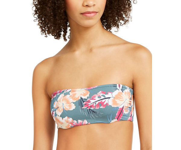 Roxy Juniors Floral Print Underwire Bandeau Bikini Top