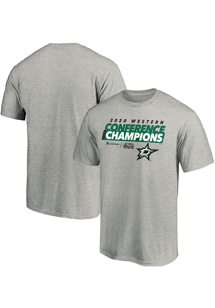 Dallas Stars Grey 2020 NHL Conference Champs Locker Room Short Sleeve T Shirt
