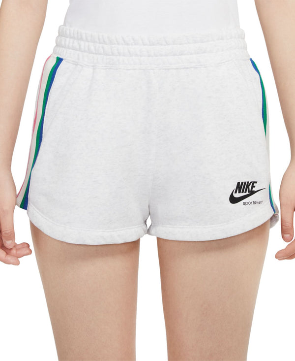 Nike Womens Sportswear Heritage Fleece Shorts,Birch Heather,X-Large