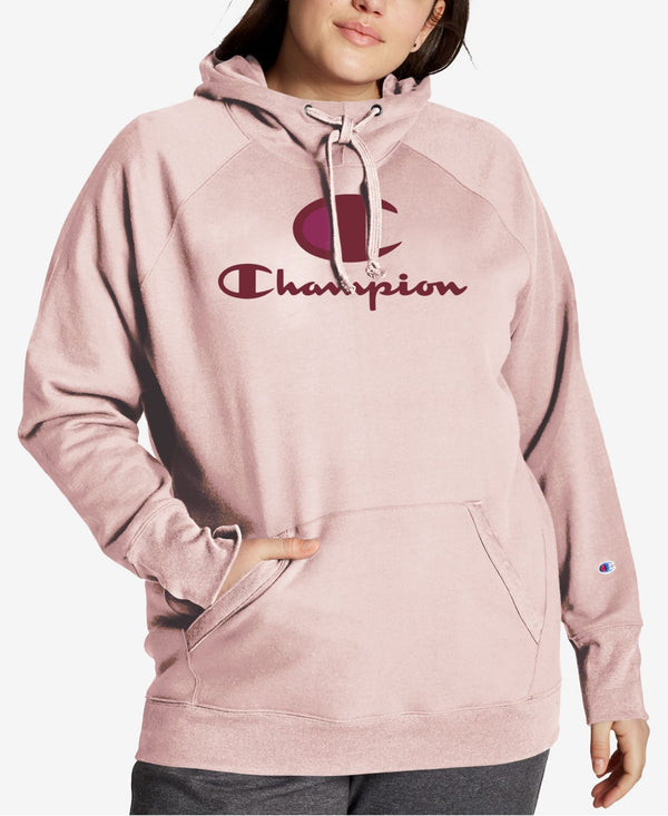 Champion Womens Plus Size Powerblend Graphic Hooded Sweatshirt