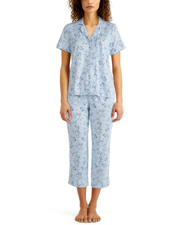 Charter Club Printed Capri Pants Pajama Set Womens