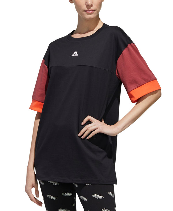 adidas Womens New Authentic Cotton Colorblocked Top