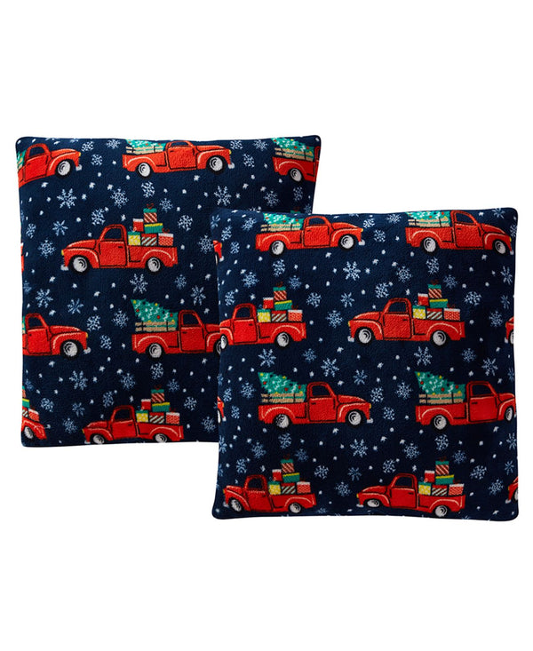 Morgan Home Holiday Print Plush Decorative Pillow 2 Pack