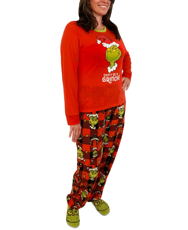 The Grinch Womens Matching 3 Pieces Family Pajama Set,Large