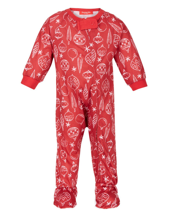 Family Pajamas Baby Printed Pajamas,Red,6-9 Months