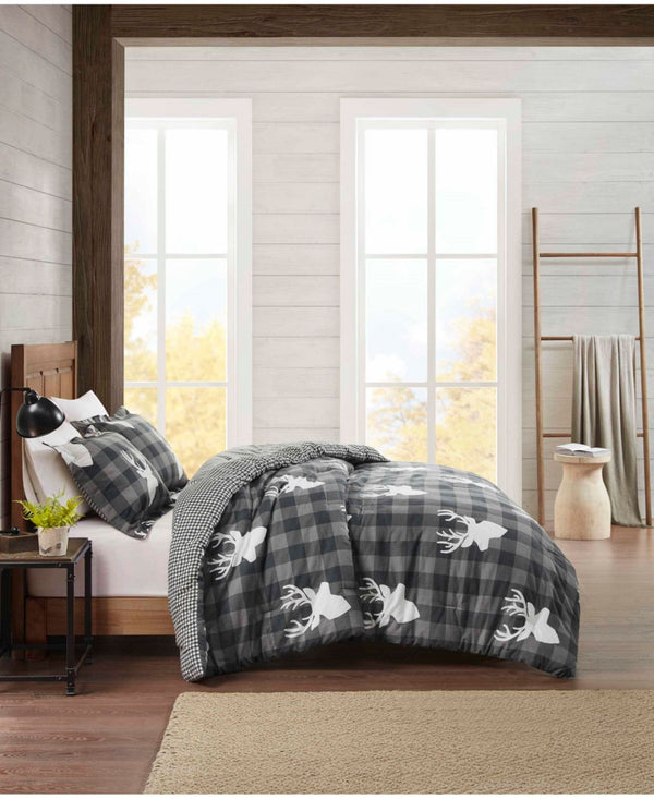 Premier Comfort Flannel Comforter Deer Mini Set, King/California King