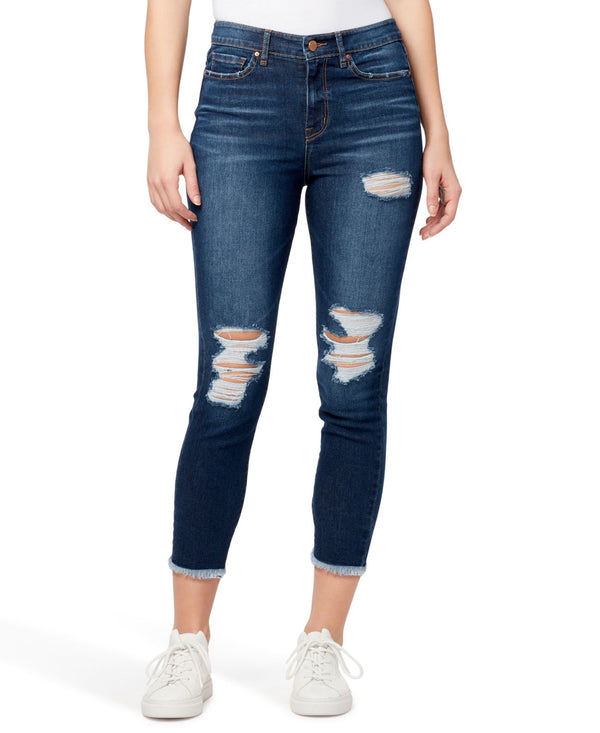 William Rast Ripped High Rise Ankle Skinny Jeans Womens
