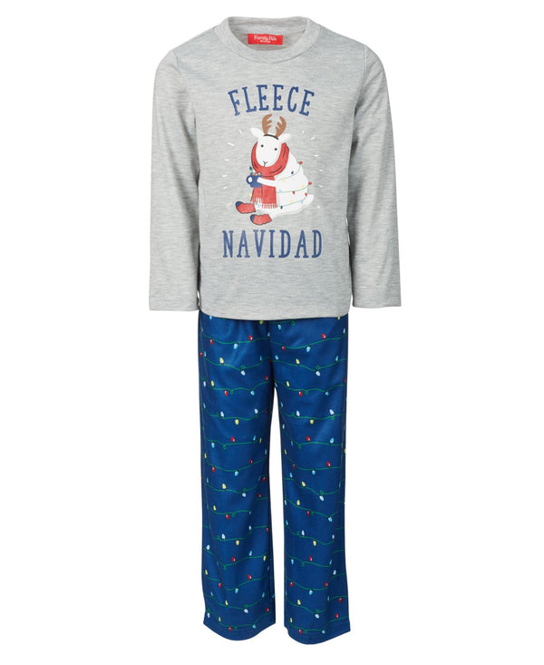 Family Pajamas Matching Kids Fleece Navidad Pajama Set Womens,Holiday Lights,2T-3T