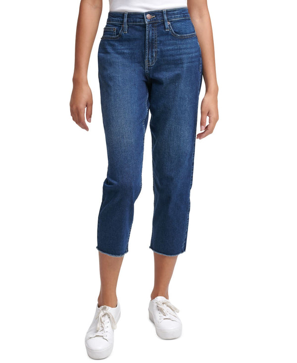 Calvin Klein Jeans High Rise Cropped Straight Leg Jeans Womens