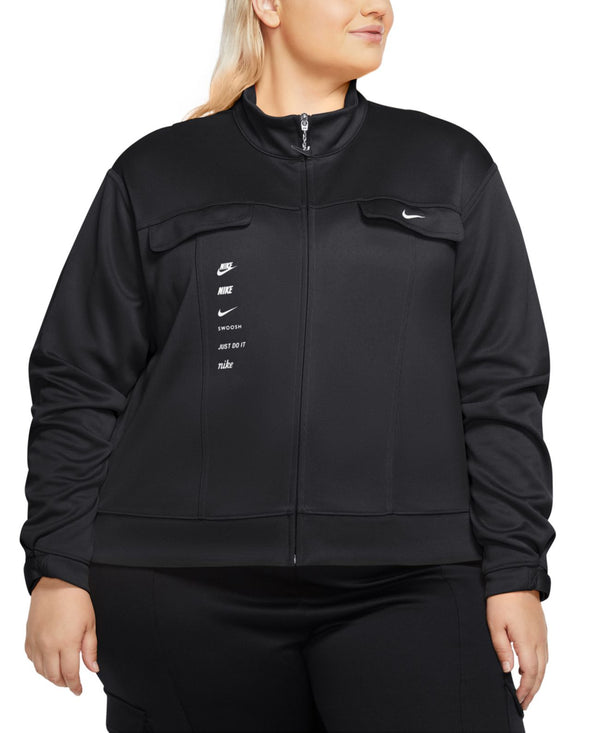 Nike Womens Plus Size Swoosh Polyknit Track Jacket