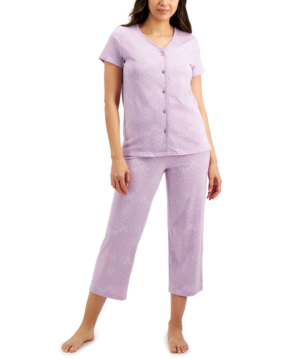 Charter Club Womens Printed Cotton Pajama Top