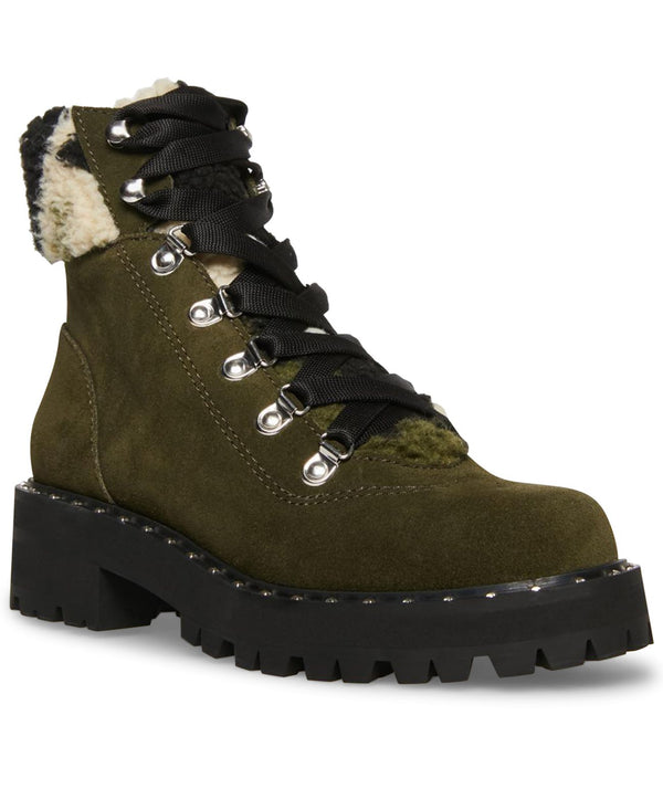 Steve Madden Womens Receptive Lace Up Hiker Booties