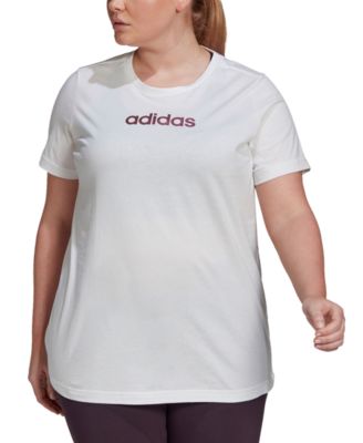 Adidas Womens Essentials Plus Size Cotton Linear Logo T-Shirt