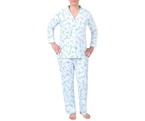 Miss Elaine Womens Flower Printed Pajama Top