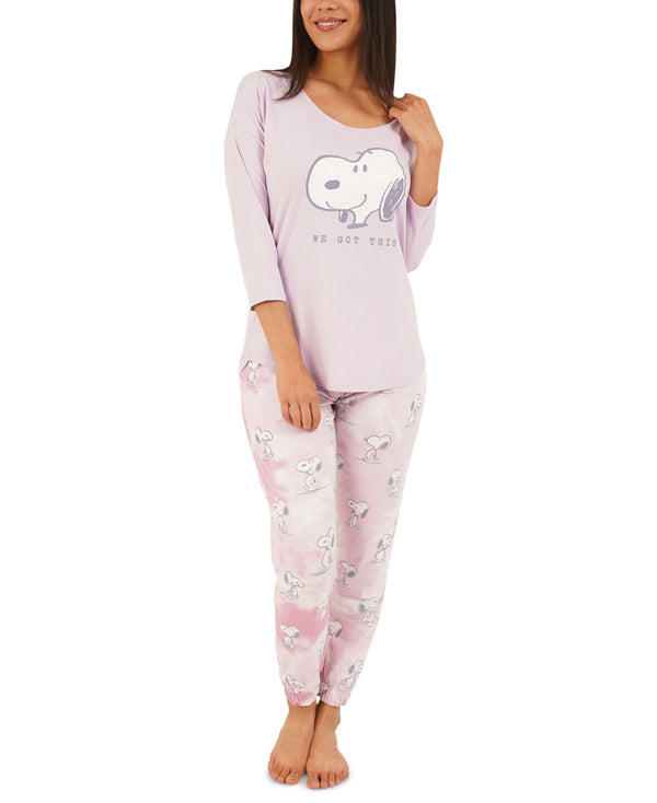 Munki Munki Womens Snoopy Tie-Dyed Printed Pajama Top