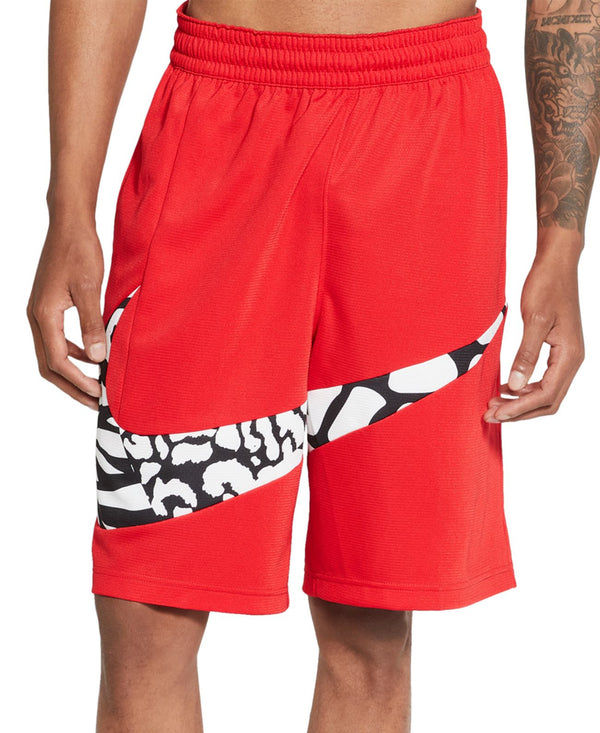 Nike Mens Dri fit Printed Basketball Shorts U Red/Black Large