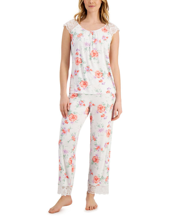 allbrand365 designer Charter Club Womens Lace-Trim Pajama Set,Medium