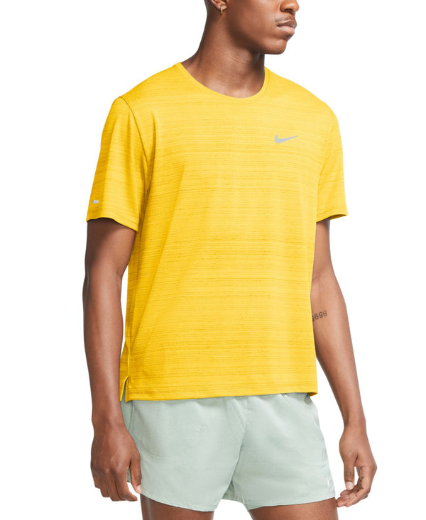 Nike Mens Dri FIT Miler Running Short Sleeve Shirts Top,Yellow Pulse,XX-Large