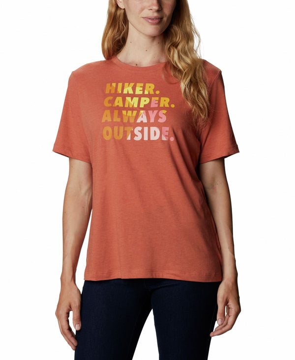Columbia Womens Plus Size Graphic-Print T-Shirt,Teak Brown,3X